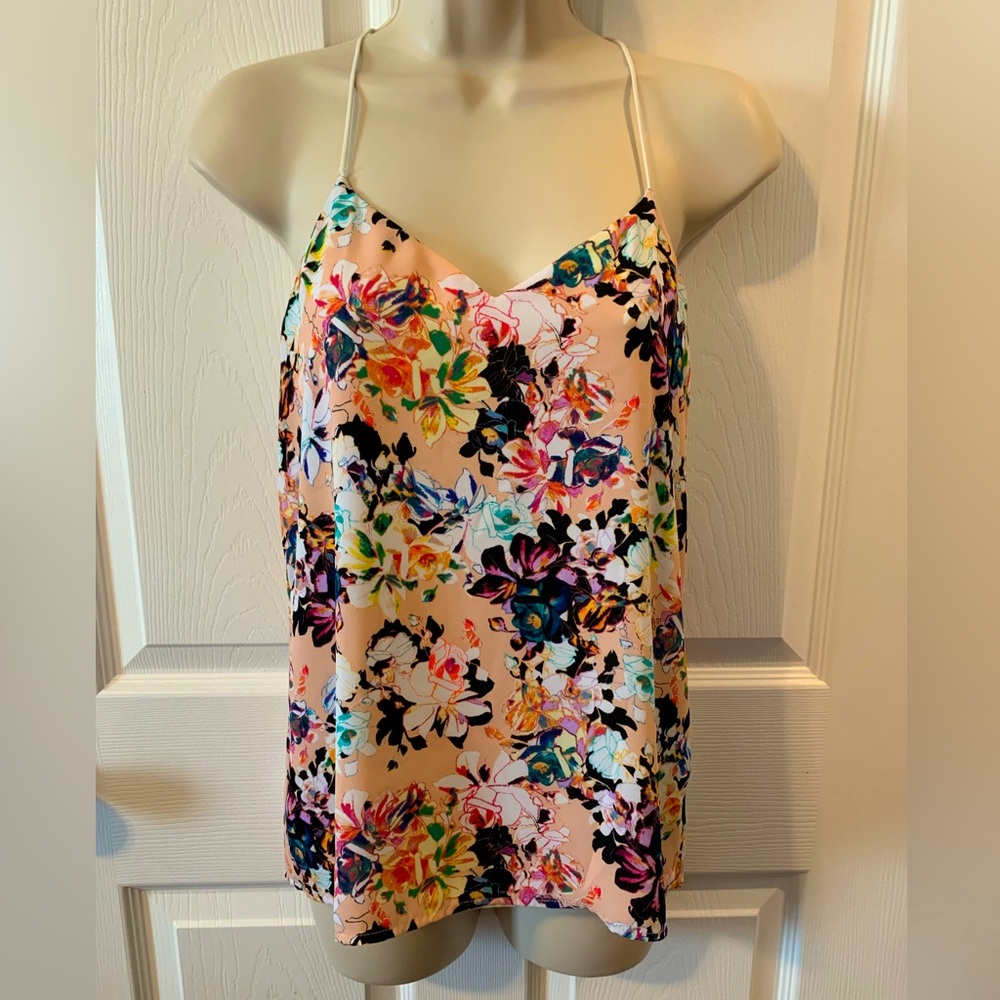 XS Spring Pink Floral Express Dressy Lined Camisole